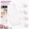 thumbnail image 3 of ABCISI Sewing Pattern Ruler, 16.9 in Clear French Curve Ruler with Metric Markings, Fashion Design Pattern Making Template for Garment Drafting, Sewing and Tailoring, 3 of 7