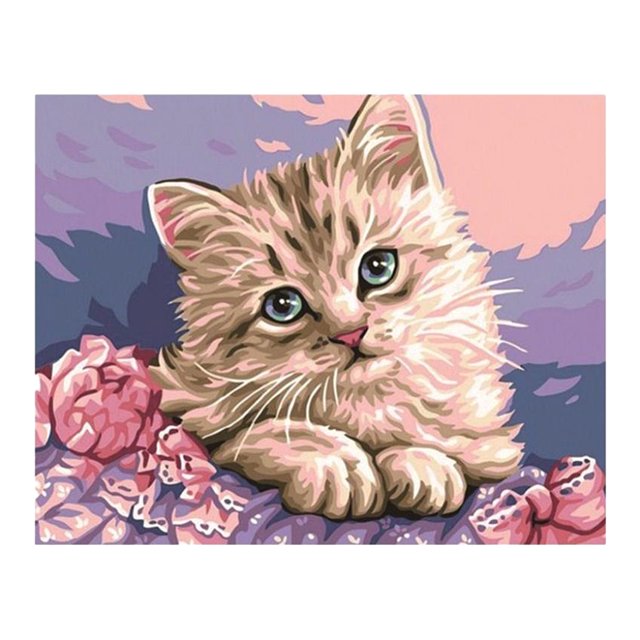 Cuadros de Pintura de Bordado de Diamantes Redondos 5D Bricolaje con Herramientas Básicas Artesanías de Mosaico para Decoración Del Hogar Gato Sunnimix 5D DIY Diamond Pintura