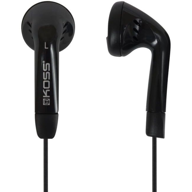 NEW Koss KE5K Black Stereo Portable Earbuds headphones with 4' ft feet Cord 