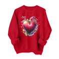 thumbnail image 2 of Womens Valentines Day Sweatshirt, Love Sweatshirt for Women, Crew Neck Long Sleeve Sweatshirts Women's Round Neck Fall Printed Printed Hoodie Long Sleeved Tops, 2 of 3