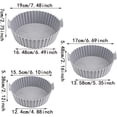 thumbnail image 3 of Ensemble de 6 Pcs de Doublures en Silicone pour Friteuse à Air Chaud, Panier Réutilisable de Petites Doublures pour Friteuse à Air pour Casserole Instantanée et Cuisson Saine (Gris), 3 of 7