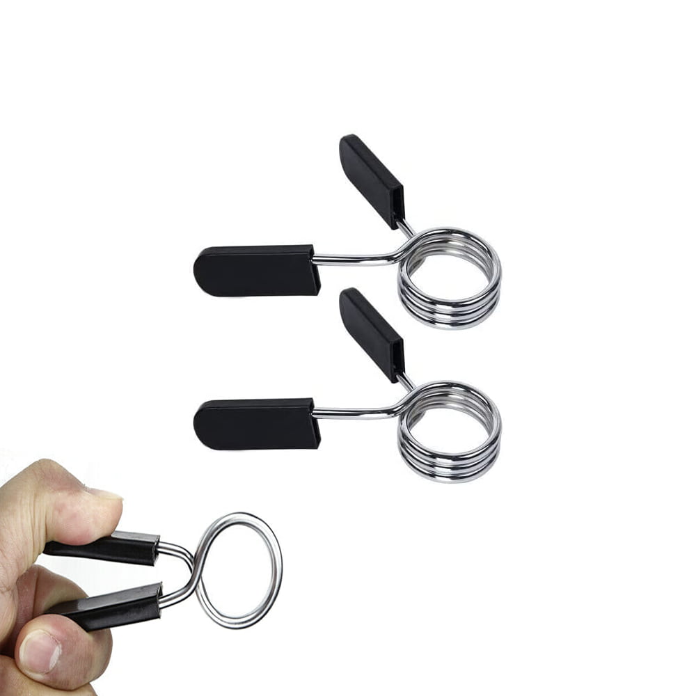 Weight Training Dumbbell Barbell Collar Springclip Spring Clamp Pair 1 inch 