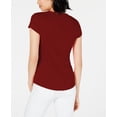 thumbnail image 2 of MAISON JULES Womens Maroon Heather Short Sleeve V Neck T-Shirt Size: XS, 2 of 2