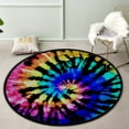 thumbnail image 3 of Coolnut Round Rugs for Living Room, Colourful Tie-Dye Non-Slip Coral Velvet Long Runner Rugs, Washable Water Absorbent Mat Carpet for Bedroom Kitchen Kids Room, 3 of 6