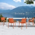 thumbnail image 2 of WRGHOME Garden Modern Outdoor/Indoor Plastic Resin Stacking Patio Dining Chairs (Set of 2) - ORANGE, 2 of 6