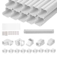thumbnail image 5 of SKYSHALO Mini Split Line Set Cover Kit, 3" Width, 17.7ft Length, PVC, Includes 10 Straight Ducts & Complete Accessories, Simplified Installation, Customizable for Heat Pumps, White, 5 of 9