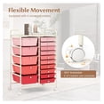 thumbnail image 6 of Rolling Cart with 15 Drawers, Rolling Drawer Organizer Cart w/Lockable Wheels, Removable & 2-Sized Storage Drawers, Art Cart for School Home Art Supplies File Scrapbook (Mixed Pink), 6 of 9
