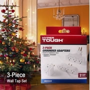 Hyper Tough 3-Pack 3-Outlet White Grounded Adapters, 15 Amps