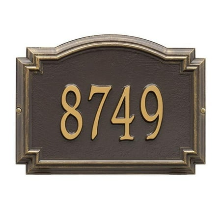 Whitehall Products 1290OG Standard Wall One Line Williamsburg Address Plaque, Bronze & Gold