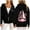 Black, variant on Beach Hoodies for Women Cute Oversized Meet Me At The Ocean Casual Travel Pullover Trendy Preppy Y2K Long Sleeve Beachwear White
