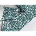 thumbnail image 2 of Ocean Bed Runner Set, Minimalist Nautical Wave Pattern With Curves and Ship in a Bottle Art, Decorative Bedding Scarf & 2 Pillow Shams for Hotels Homes, King, Almond Green and Eggshell, by Ambesonne, 2 of 3