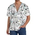 thumbnail image 3 of Honeii 's Bicycle for men's short-sleeved button-up collared shirt featuring a pocket, perfect for beach vacations, and travel adventures., 3 of 5