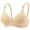 Beige B, variant on Women's Floral Leaf Texture Front Closure Bra - Seamless Wireless Standard Strap Bandeau for Side Smoothing & Everyday Comfort