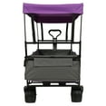 thumbnail image 4 of Tcbosik Collapsible Wagon with Canopy, Heavy Duty Utility Cart with Mosquito Net and All-Terrain Wheels, Beach Wagon with Rear Bag & Drink Holders for Camping, Sports, Sand, Space Saving, Purple, 4 of 10