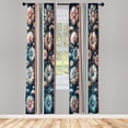 thumbnail image 2 of Ambesonne Floral Curtains 2 Panel Set, Bicolour Vintage Daisy Lines, Pair of - 28" x 63", Dried Rose and Slate Blue, 2 of 4