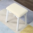 thumbnail image 4 of Roundhill Furniture Maly Contemporary Wood Vanity and Stool Set, White, 4 of 7