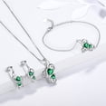 thumbnail image 5 of Beautlace Butterfly Heart Jewelry Set,925 Sterling Silver Green Emerald Birthstone Pendant Necklace/Earrings/Bracelet Set Cute Animals Jewelry Gift for Women, 5 of 7