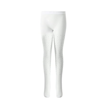 

Little Kids Girls Fishnet Pantyhose Sparkle Rhinestone Stretchy Bottom Pants Mesh Sheer Fashion Long Footed Net Legging
