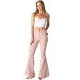 thumbnail image 2 of Saints & Hearts Womens Juniors High Rise Leopard Print Boho Flares (Canyon Rose, Small), 2 of 4