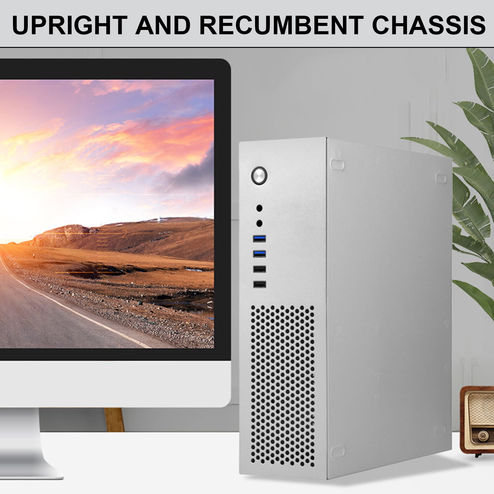 A10 Small Desktop Case 7.3L MATX Chassis HTPC PC Case Support 2.5 3.5inch Hard Disks Space Efficiency Cooling
