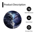 thumbnail image 4 of 12 Inch Wall Clock Battery Operated Silent Clock Decorative for Office, Kitchen, Outdoor, Living Room，Cat in Outer Space Pretty Galaxy Nebula Universe Print Design, 4 of 4