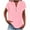 Pink1, variant on Plebaso Cotton Linen Tops for Women V Neck Short Sleeve Shirts Plus Size Loose Casual Work Blouses