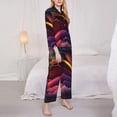 thumbnail image 3 of Sigee Colorful Abstract Wave Motion for Women’s Pajama Sets Long-Sleeved Pjs Sets for Women 2 piece Sleepwear-, 3 of 7