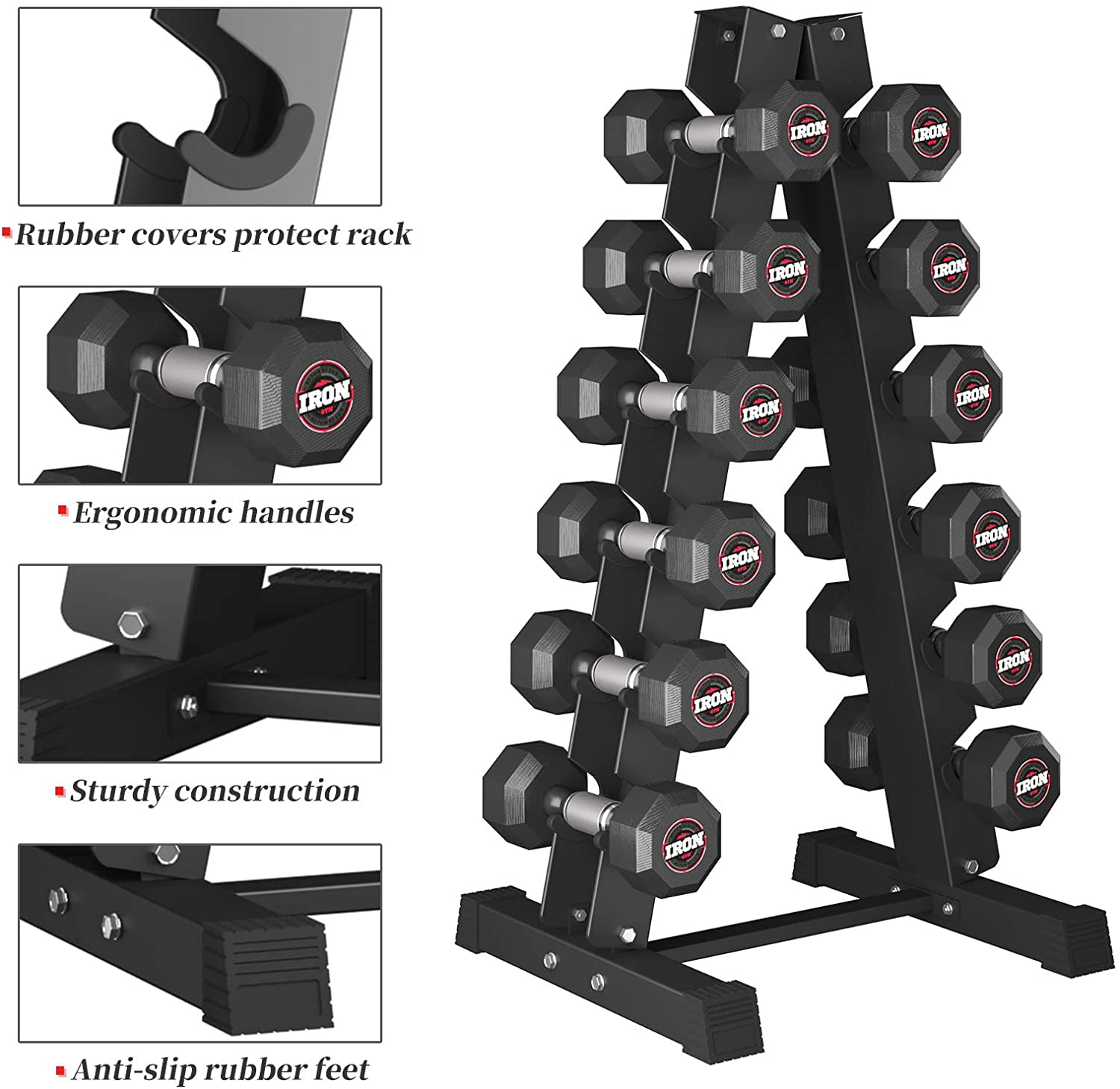 Dumbbell Rack Stand Only for Home Gym Weight Rack for Dumbbells,Compact & Versatile Design 