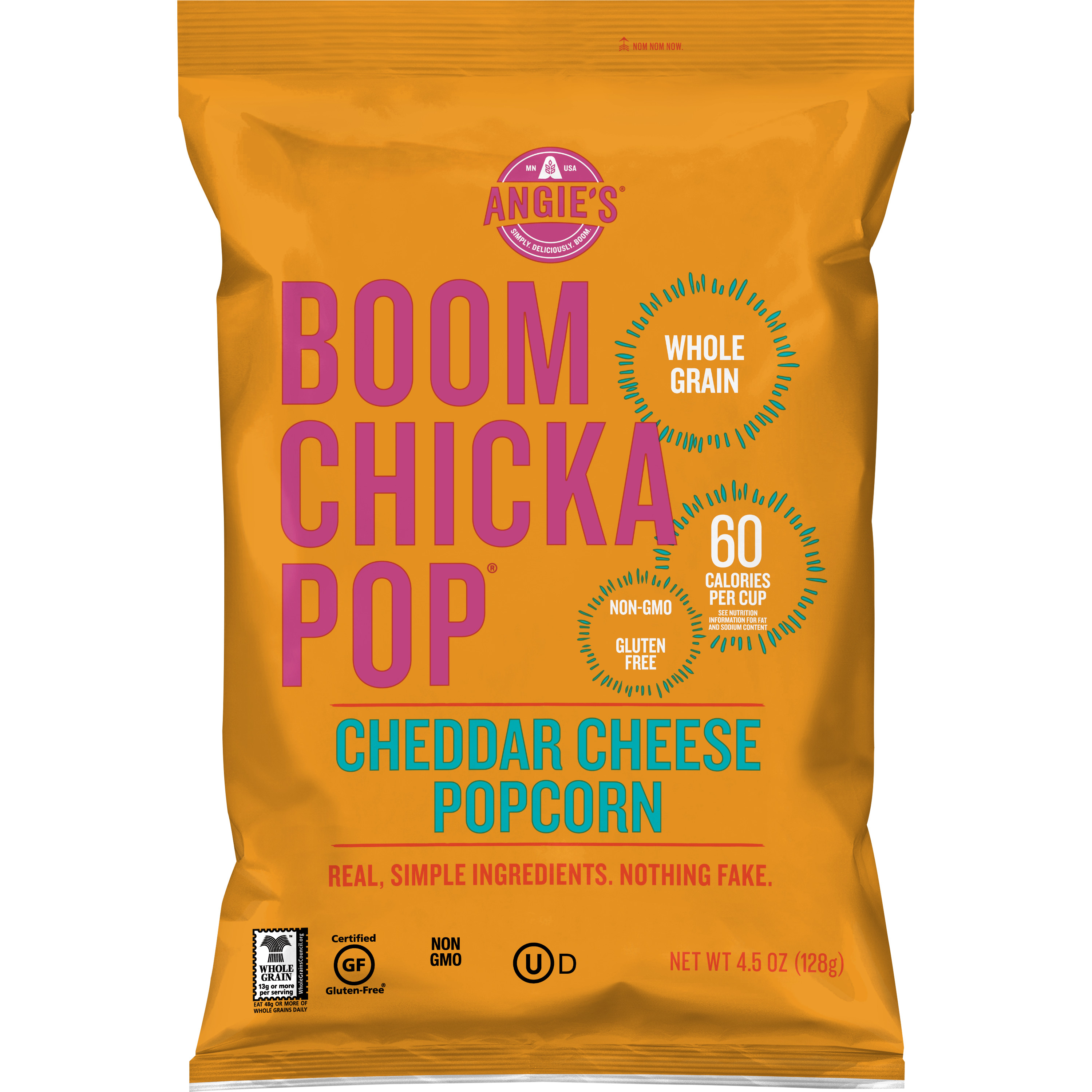 Angie's BOOMCHICKAPOP Cheddar Cheese Popcorn, 4.5 oz. Angie's BOOMCHICKAPOP Cheddar Cheese Popcorn, 4.5 oz.