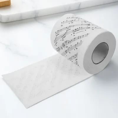 LOLIPPYY Soft White Toilet Paper with Music Notes Pattern, Gentle on Skin, Bathroom Tissue for Everyday Use