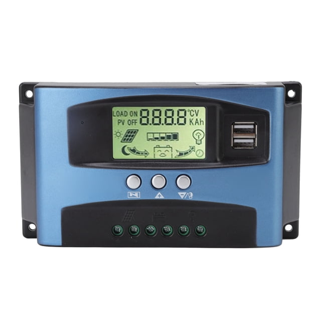 Controlador de carga solar MPPT 12V 24V con pantalla LCD y doble USB, algoritmo de seguimiento múltiple, 100A
