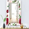 thumbnail image 4 of DESIGN ART Designart 'Pansies Cherries and Roses On Pink Dotted' Traditional Mirror - Frameless Printed Wall Mirror 27.6 in. wide x 39.4 in. high, 4 of 5