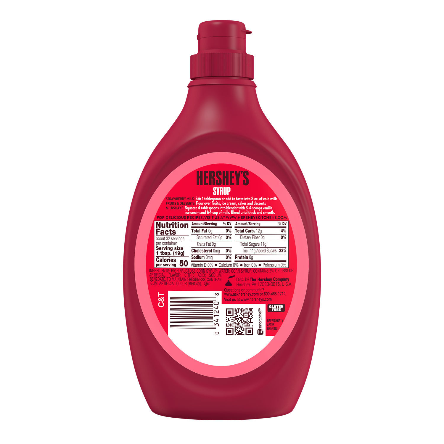 Hershey's Strawberry Flavored Syrup, Bottle 22 oz - image 2 of 5