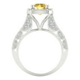 thumbnail image 4 of 2.7ct round cut yellow natural citrine 14k white gold halo Bridal Wedding Engagement Promise Anniversary Ring for Women size 8.5, 4 of 7