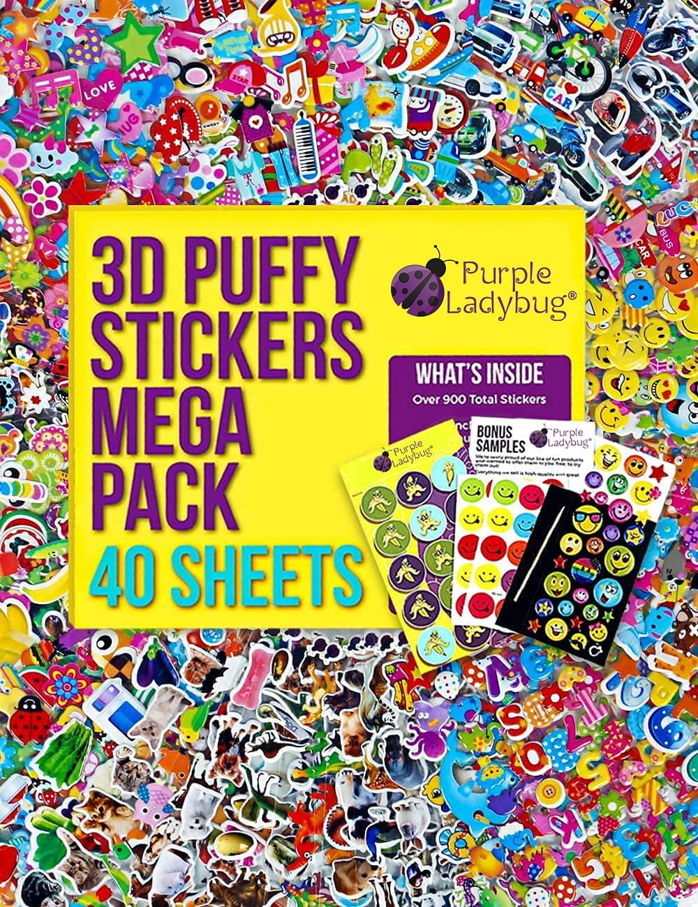 3D Stickers 8 Sheet Pack For Kids Educational Puffy Bulk Various Sticker set 