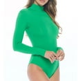 thumbnail image 2 of Natural Uniforms Long Sleeve Turtle Neck Body Suit-Breathable Cotton Stretch Leotard(Green, X-Small), 2 of 6