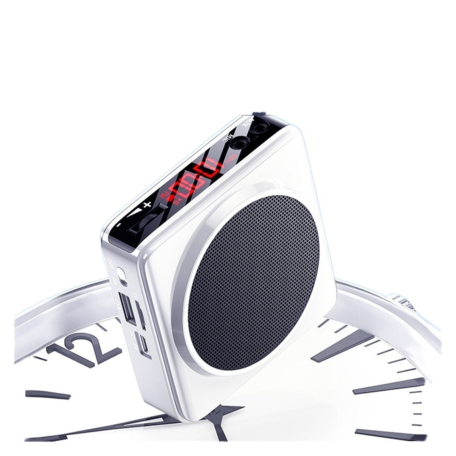 Wireless Speaker Portable Voice Amplifier with Microphone Headset Guide Microphone Teacher Bluetooth Speaker Support FM Radio ,Easy to Operate