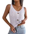thumbnail image 1 of Camiseta sin mangas para mujer, camiseta sin mangas con un solo pecho, moda femenina, cuello en V, camiseta sin mangas para ir de compras, blanco S, 1 of 8