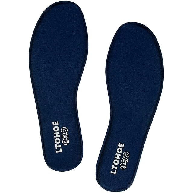 Semelles en Mousse à Mémoire de Forme pour Femmes, Inserts de Remplacement pour Bottes de Travail, Chaussures de Course, Chaussures de Randonnée, Espadrilles, Semelles Coussinées Absorbant les Chocs pour Soulagement de la Douleur au Pied, Semelles Intérieures Confortables Marine US 8