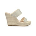 thumbnail image 3 of BLISSFUL STEP Sandales Compensées Espadrilles à Plateforme avec Strass pour Femmes Beige (Taille 5,5), 3 of 6
