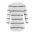 thumbnail image 4 of IROINNID Long Sleeve T-Shirts for Women Printed Loose T-shirt Mid-length 3/4 Sleeves Blouse Round Neck Home Tops,White, 4 of 4