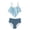 Sky Blue, variant on Letdown Girls Swimsuit 2 Piece Bikini Set Tiered Ruffled Bathing Suit Two Piece Girls' Swimwear with Adjustable Straps Summer Beach