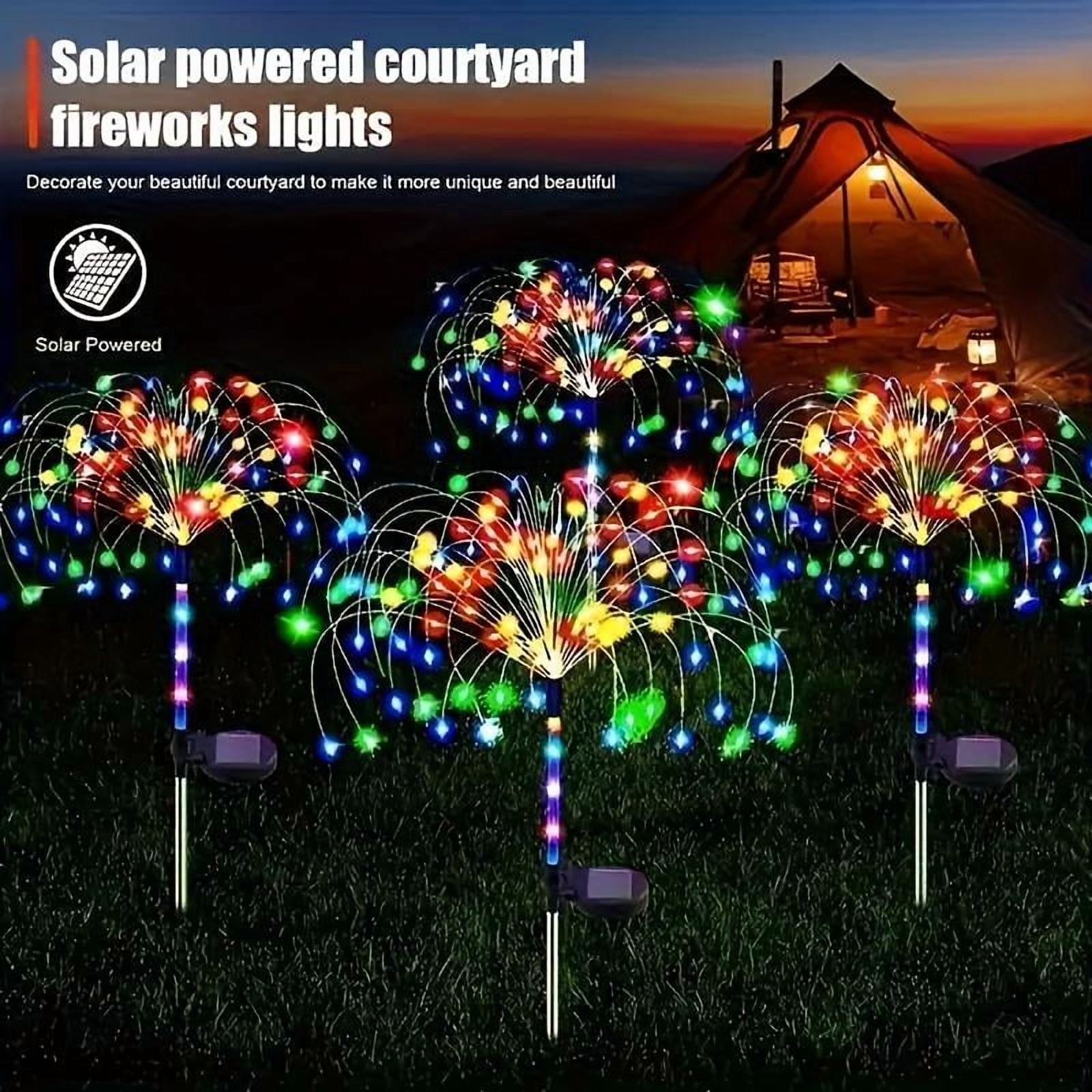 2 Packaging Outdoor Solar Fireworks Light - DIY Decoration, Used for Routes, Gardens, Courtyards, Parties, Weddings, Festivals, Christmas Decorations, Solar Flooring, Lawn Lights,Halloween Decorative