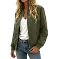thumbnail image 7 of QQNHM Waterproof Bomber Jacket For Women Full Zip Long Sleeve Windbreaker Coat Fall Casual Outerwear, 7 of 7