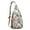Beige, variant on Boho Tropical Floral Sling Backpack – Hawaiian Print Hiking Daypack with Jungle Leaves, Hibiscus & Palm Leaf Design, Lightweight & Waterproof for Summer Beach & Resort Travel