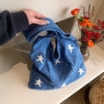 thumbnail image 4 of Bolso Mano Tejido para Mujer Bolso Diario para Mujer Con Estrellas (azul Oscuro), 4 of 9