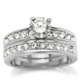 thumbnail image 1 of Rhodium Brass Ring with AAA Grade CZ, Clear - Size 6, 1 of 1