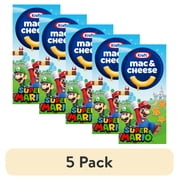 (5 pack) Kraft Mac and Cheese with Super Mario Power-Up Pasta Shapes, 1 Box, for Easy Dinner or Dinner Sides, Original Flavor, No Artificial Flavors, Preservatives or Dyes, 5.5 oz