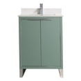 thumbnail image 2 of Fine Fixtures Opulence Collection 24 in. W x 18 in. D x 33 in. H Bathroom Vanity in Mint Green with White Matte Sintered Stone Sink - Chrome hardware, 2 of 8