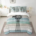 thumbnail image 2 of Castle Fairy Black Windmill 7 Pieces Bedding Comforter Set for Teens,Lodge Cabin Full Bedding Set Lightweight,Rustic Vintage Fitted Sheet Flat Sheet,Super Cozy Room Decor, 2 of 8